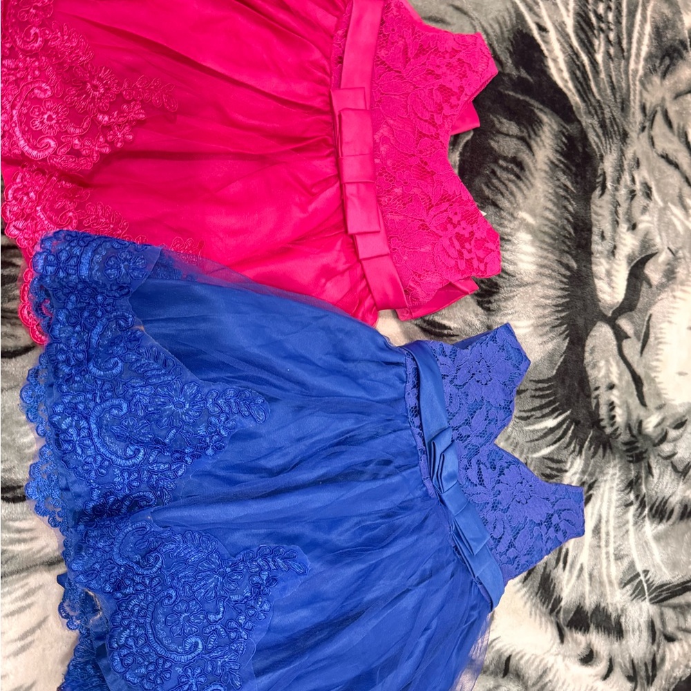 Pink and Blue Lace Dresses